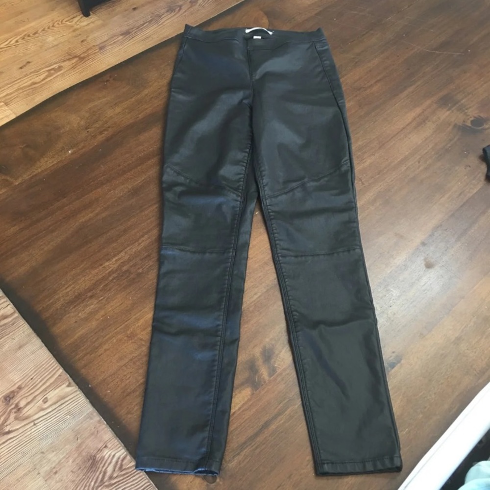 Faux leather pants